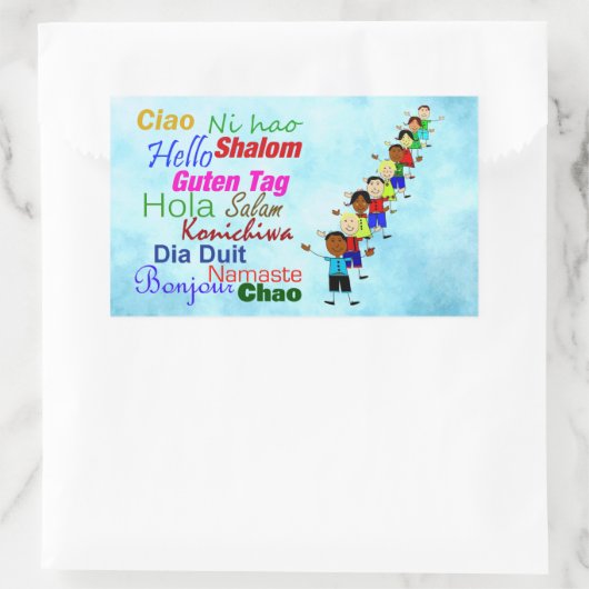 Hallo In vele talen Rechthoekige Sticker (Tas)