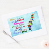 Hallo In vele talen Rechthoekige Sticker (Envelop)