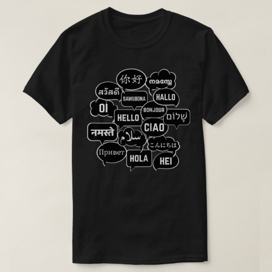hallo in vele talen Vertaler Globetrotter, T-shirt (Design voorkant)