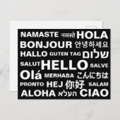 hallo in verschillende talen briefkaart (Voorkant / Achterkant)