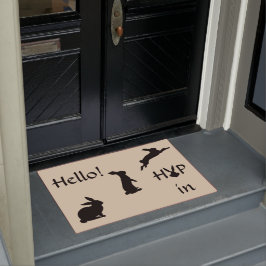 hallo in Welkom bij Bunny in Spring Floral Deurmat