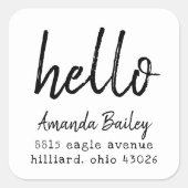 Hallo Inkt Vierkante Sticker (Voorkant)