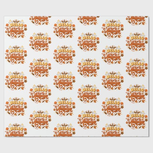 Hallo inpakpapier-herfst-inpakpapier cadeaupapier (Vlak)