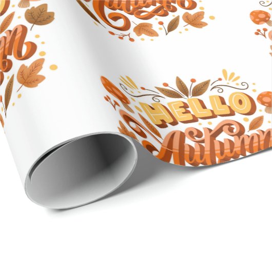 Hallo inpakpapier-herfst-inpakpapier cadeaupapier (Rol Hoek)