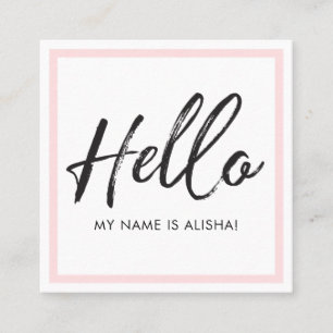 Hallo Introductie Brush Script & Roze Lijst Vierkante Visitekaartje