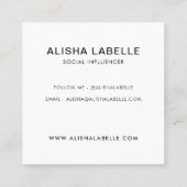 Hallo Introductie Gold Brush Script & Zwart Lijst Vierkante Visitekaartje (Achterkant)