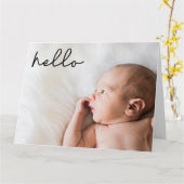 Hallo Introductie van de geboorte van een Baby met Kaart (Gele Bloem)