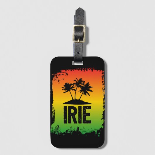 Hallo IRIE Jamaican Patwah Bagagelabel (Voorkant (verticaal))