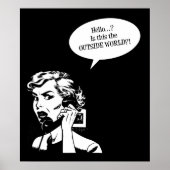 hallo? Is dit de buitenwereld?! Retro Lady Poster (Voorkant)