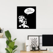 hallo? Is dit de buitenwereld?! Retro Lady Poster (Thuiskantoor)