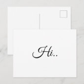 Hallo Ivory Cream Minimalistisch Script Design Briefkaart (Voorkant / Achterkant)