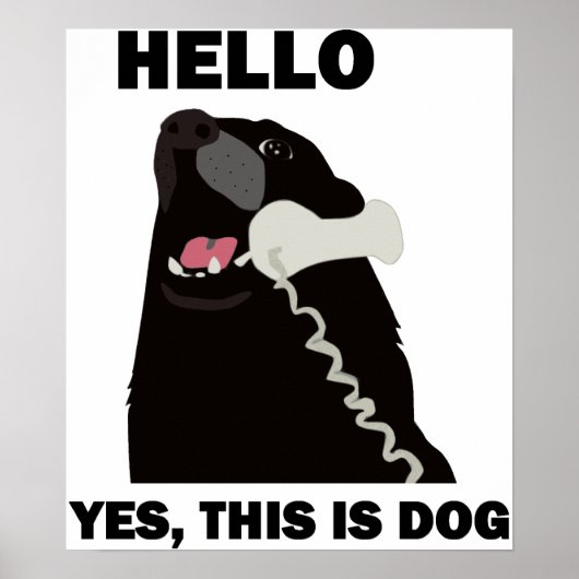 hallo JA DIT IS DOG-telefoon Poster (Voorkant)