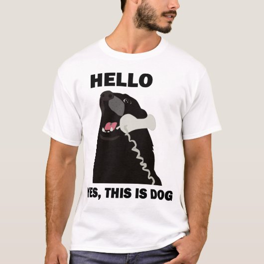 hallo JA DIT IS DOG-telefoon T-shirt (Voorkant)