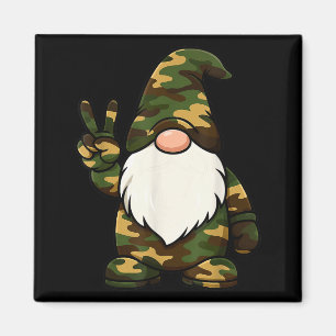 Hallo Jachtseizoen Kerst Camouflage Camo Gnoom Magneet