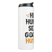 Hallo Jachtseizoen Vaarwel Echtgenoot Grappig Grie Thermosbeker (Gedraaid links)