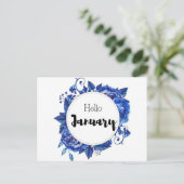 hallo januari briefkaart (Staand voorkant)