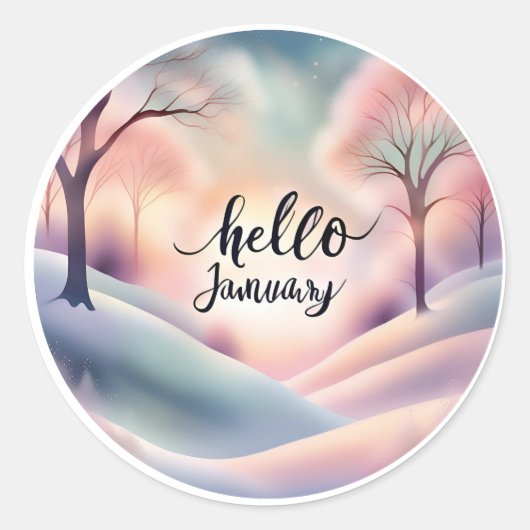 hallo januari ronde sticker (Voorkant)