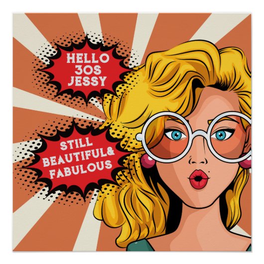 Hallo jaren '30 Vrouw Retro jaren '90 Leuke Verja Perfect Poster (Voorkant)