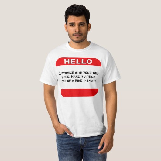 hallo - Je aangepaste tekst hier T-shirt (Voorkant volledig)