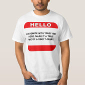 hallo - Je aangepaste tekst hier T-shirt (Voorkant)