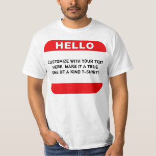 hallo - Je aangepaste tekst hier T-shirt