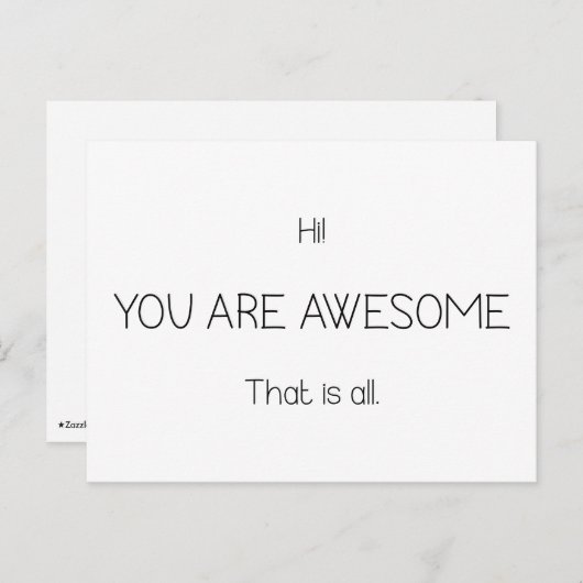 Hallo Je bent Geweldige dat je allemaal kleuren h Briefkaart (Voorkant / Achterkant)