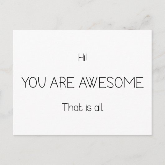 Hallo Je bent Geweldige dat je allemaal  kleuren h Briefkaart (Voorkant)