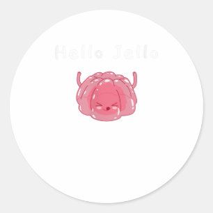 hallo Jello Cute Gelatin Pun TShirt Ronde Sticker
