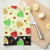 hallo Jello Dishtowel - op Geel Theedoek (Quarter Fold)