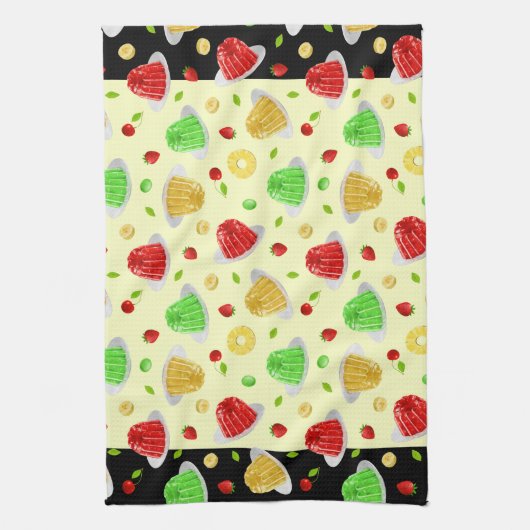 hallo Jello Dishtowel - op Geel Theedoek (Verticaal)