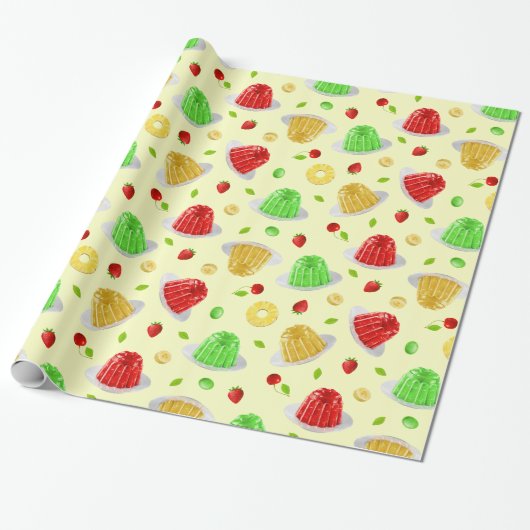 Hallo Jello Inpakpapier - op Geel (Uitgerold)