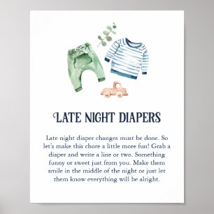 Hallo Jongen Baby 'Late Night Luier' Poster
