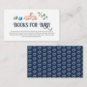 Hallo Jongen Baby Shower Boeken voor Baby Informatiekaartje