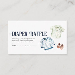 Hallo Jongen Baby shower Luier Raffle Informatiekaartje