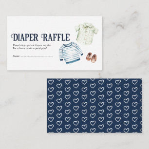 Hallo Jongen Baby shower Luier Raffle Informatiekaartje