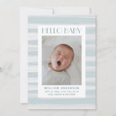 Hallo jongen. Blauwe nautische geschilderde streep Aankondiging (Voorkant)