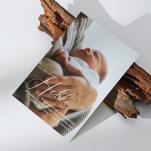 Hallo Jou. Elegante minimalistische script kalligr Aankondiging