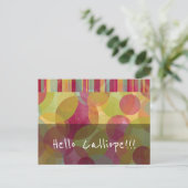 hallo Jouw naam Friendly Red Yellow Oranje Green Briefkaart (Staand voorkant)