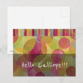 hallo Jouw naam Friendly Red Yellow Oranje Green Briefkaart (Voorkant / Achterkant)