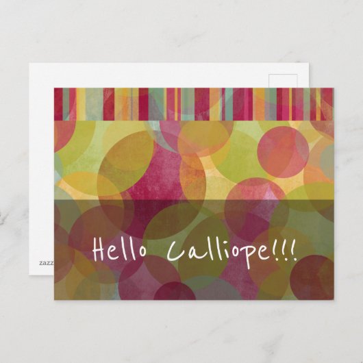 hallo Jouw naam Friendly Red Yellow Oranje Green Briefkaart (Voorkant / Achterkant)