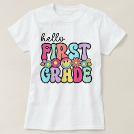 Hallo juf eerste klas Coquette potlood boog T-shirt