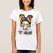 Hallo juf eerste klas Coquette potlood boog T-shirt (Voorkant)