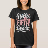 Hallo juf eerste klas Coquette potlood boog T-shirt (Voorkant)