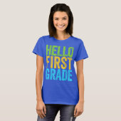 Hallo juf eerste klas Coquette potlood strik T-shirt (Voorkant volledig)