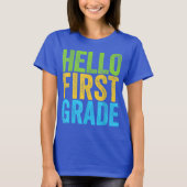 Hallo juf eerste klas Coquette potlood strik T-shirt (Voorkant)