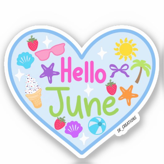 Hallo juni sticker (Voorkant)