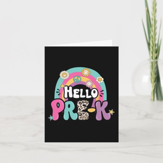 Hallo ₩-k Terug naar Schoolleraren Kinder Eerste D Kaart (Voorkant)