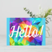 hallo Kaart Bright Happy Rainbow Birthday of enige (Staand voorkant)