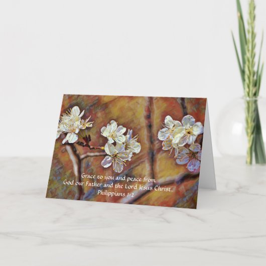 Hallo Kaart Faith Blossom Flowers (Voorkant)