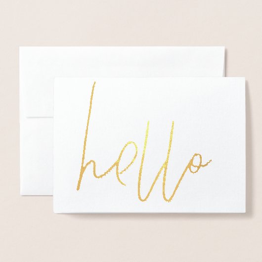 Hallo Kaart Gold Foil (Voorkant met envelop)
